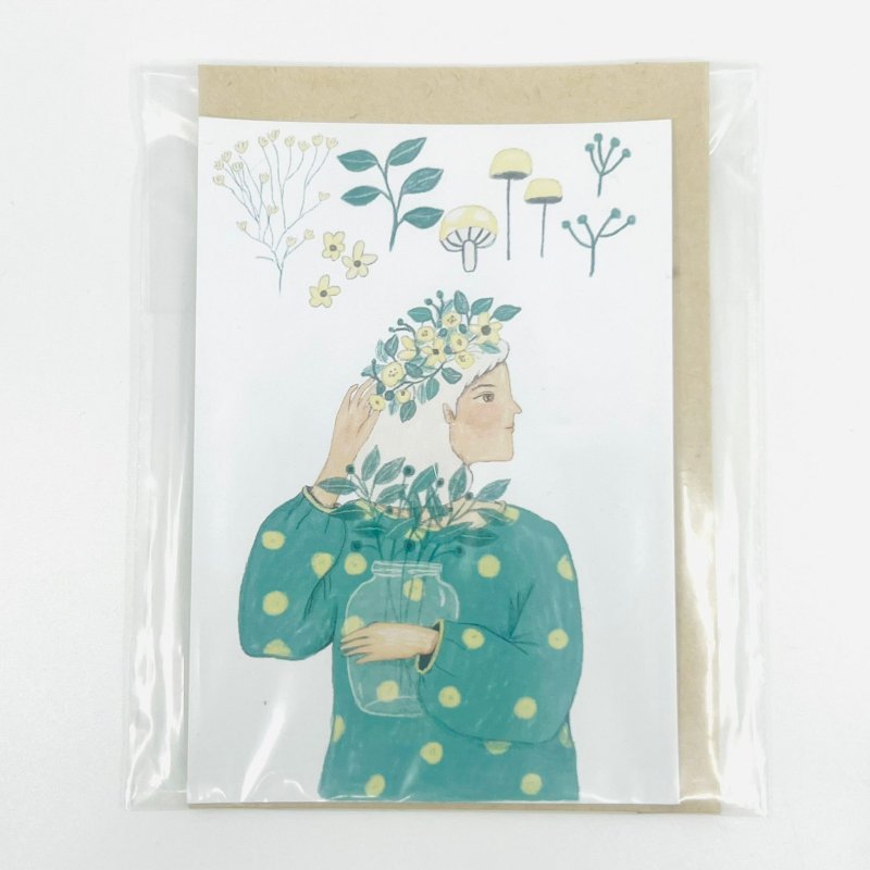 FLORAL WITH GIRL CARD