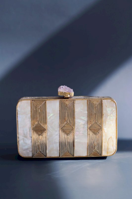RIWAYAT MOTHER OF PEARL EMBELLISHED CLUTCH