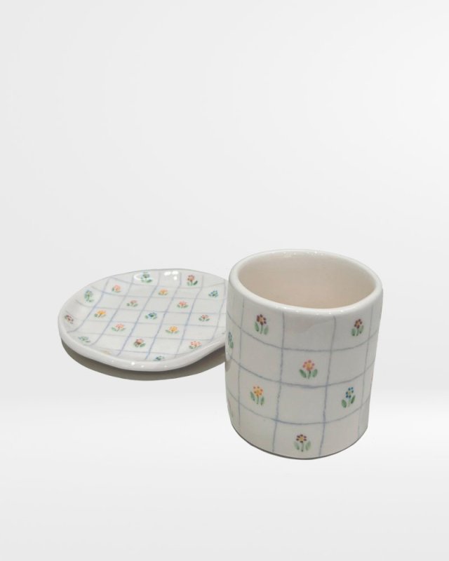 BULE FLORAL CUP SET