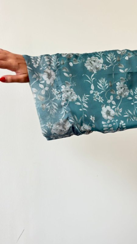 GREEN FLOWERS ABAYA - CHIFFON