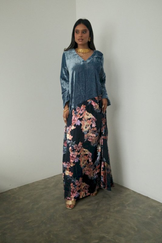 BLUE CHIFFON JALABIYA