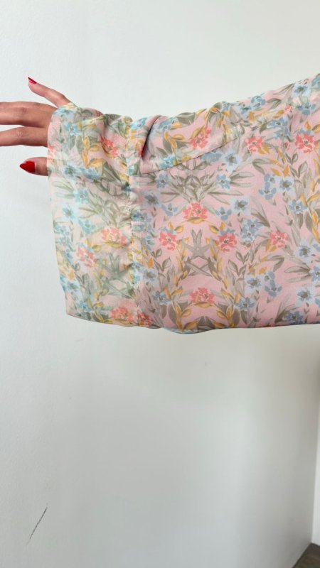 PEACH FLOWERS ABAYA - CHIFFON