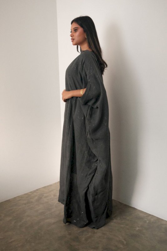 DARK ASH LINEN JALABIYA