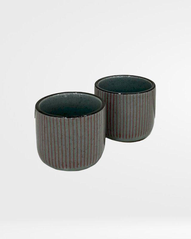 ASIAN GREEN TEA CUP RED STRIPES