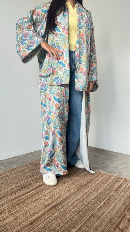 MULTI FLORAL ABAYA - SILK