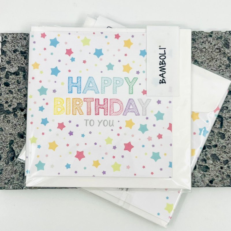 CONFETTI SHOWERS & BIRTHDAY STARS CARD