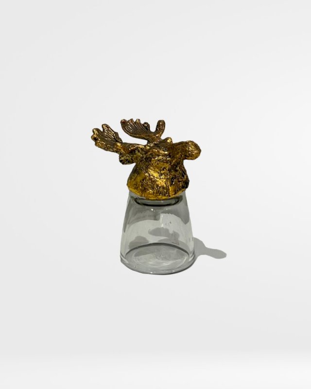 GLASS CUP WITH DESIGNED TOPS- GOLDEN