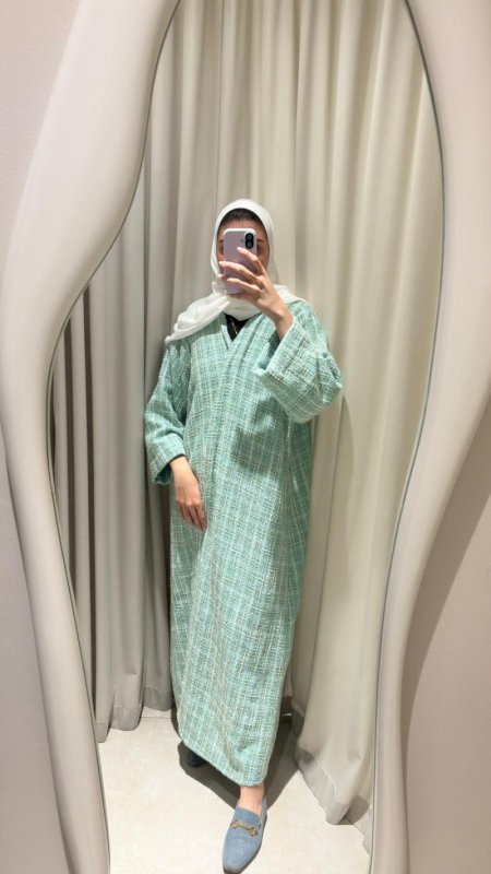 GREEN TWEED ABAYA W/ SHAILA