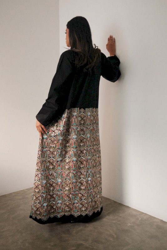 BLACK BEADED JALABIYA - NEWBURY