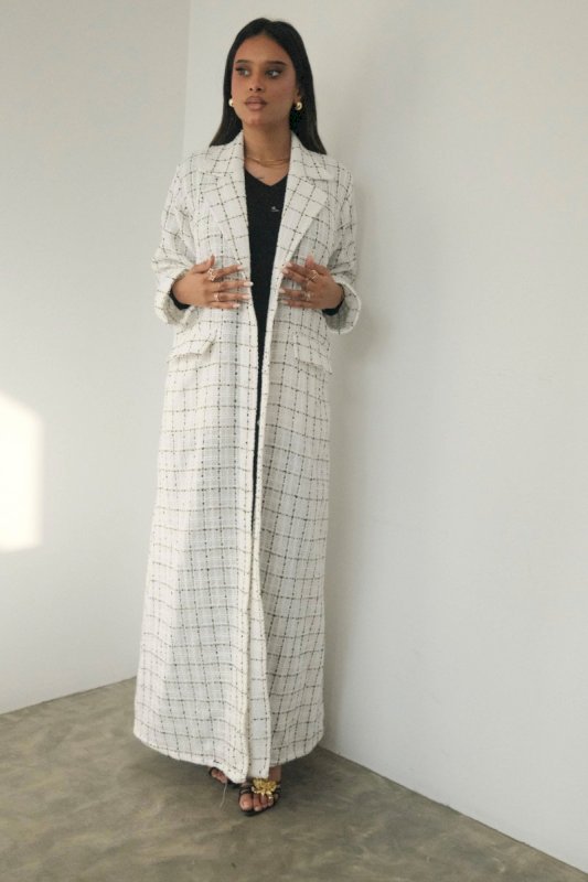 WHITE BLAZER ABAYA W/ SHAILA