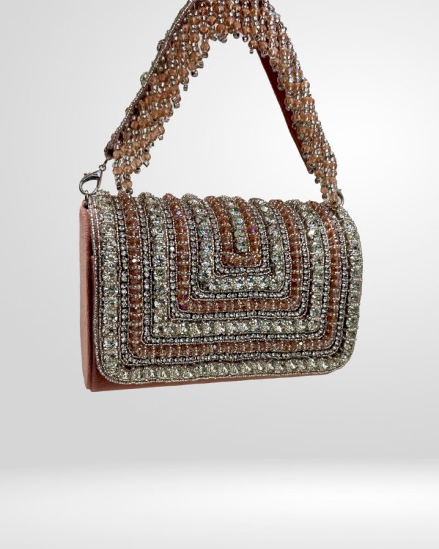 NYSA EMBELLISHED FLAP OVER CLUTCH BAG