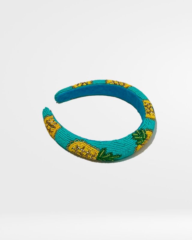 Turquiose Pineapple Bead Headband