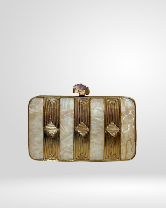 RIWAYAT MOTHER OF PEARL EMBELLISHED CLUTCH