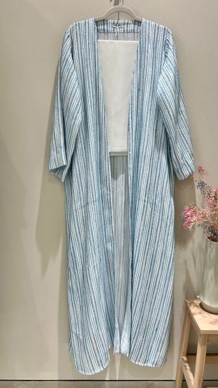 BLUE STRIPED TWEED JALABIYA