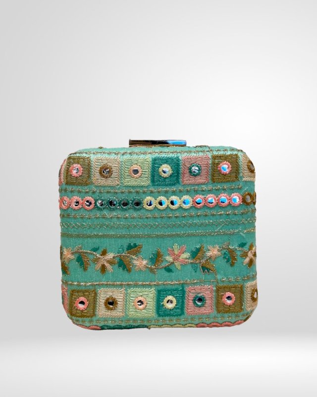 PHULWAARI FLORAL BOX CLUTCH
