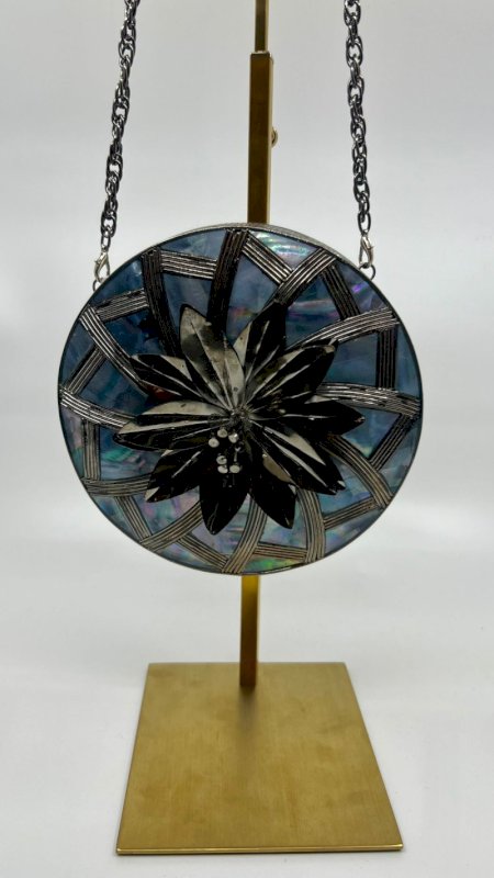 LAILA INTRICATE BRASS WORK WITH MOTHER OF PEARL CLUTCH