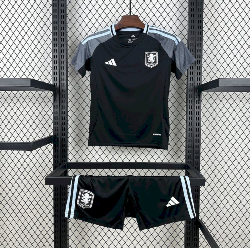 Aston Villa 2025/26 Away Kids Kit