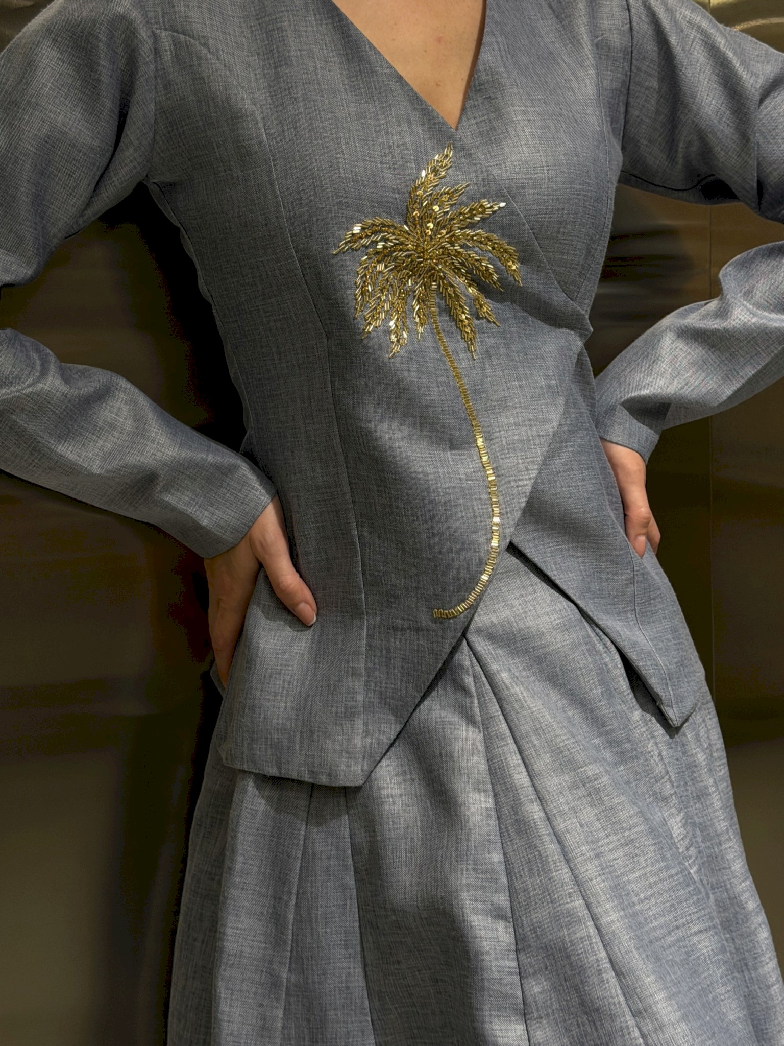 Look 15| Linen Palm in blue