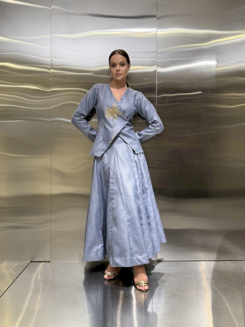 Look 15| Linen Palm in blue