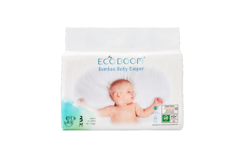 Bamboo Baby Diaper, Medium Size 6-10 KG, 32 Pieces/Pack