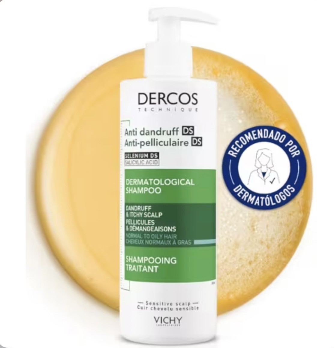 شامبو فيتشي ديركوس المضاد للقشرة للشعر العادي/الدهني ٣٩٠ مل