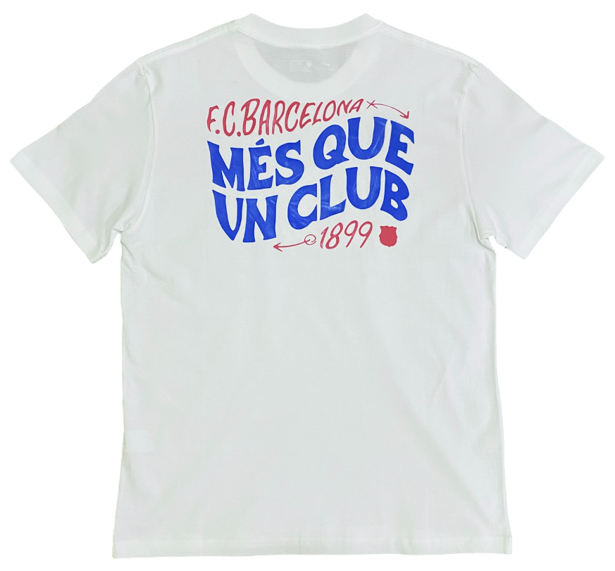 FC Barcelona White T-Shirt - MQUC Edition - 100% Cotton