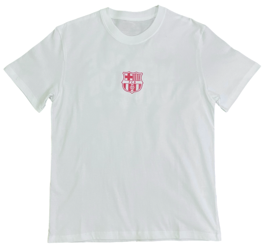 FC Barcelona White T-Shirt - MQUC Edition - 100% Cotton