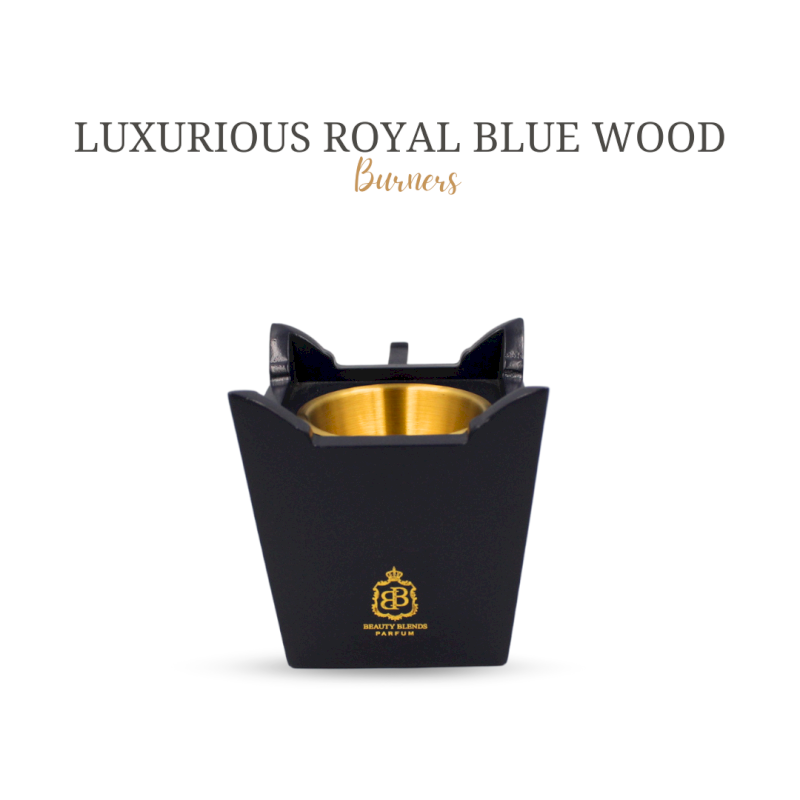 Luxurious royal blue wood burners (Handle cup burner BB no.II)