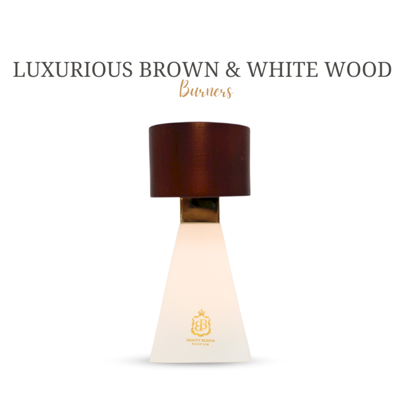 Luxurious brown&white wood burners (Modernist geometric burner Burner BB no.V)