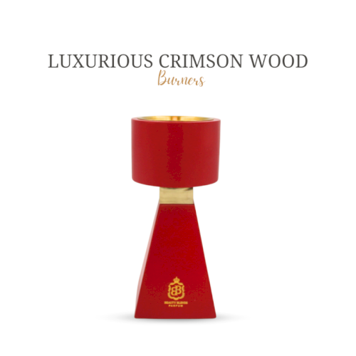 Luxurious crimson wood burners (Modernist geometric burner Burner BB no.V)