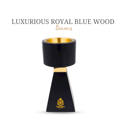 Luxurious royal blue wood burners (Modernist geometric burner Burner BB no.V)