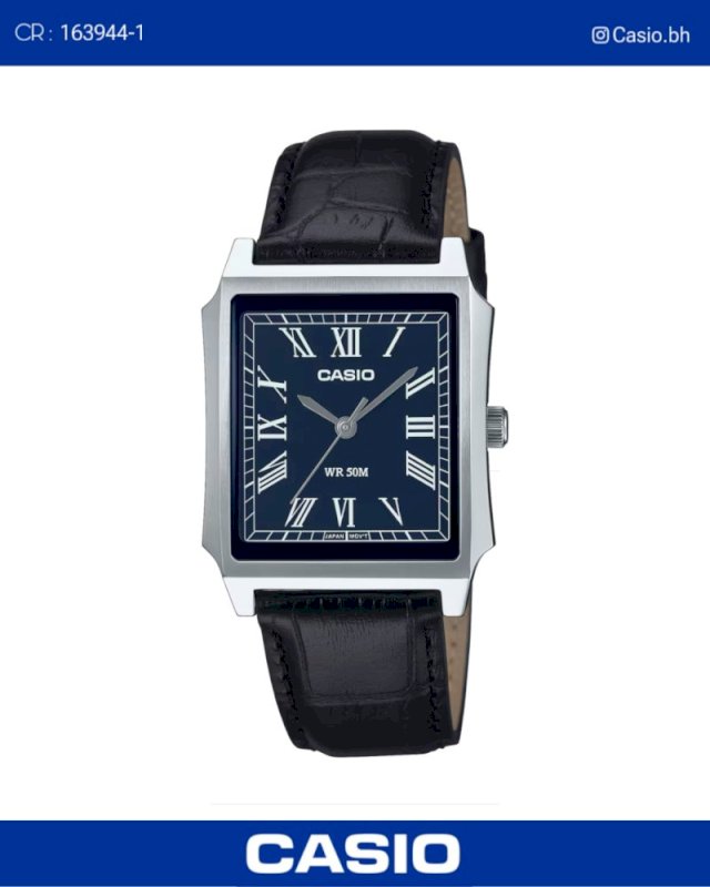 Casio leather roman men watch