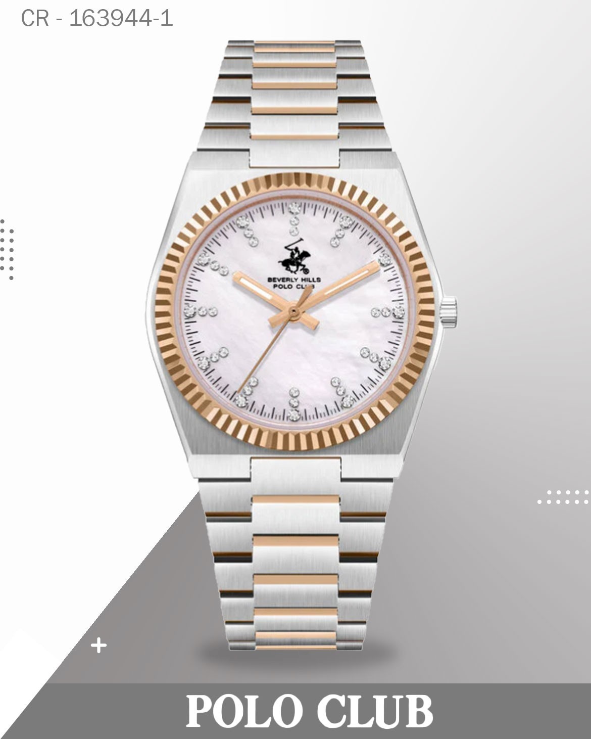 Polo Club Women's Watch Mother of Pearl Dial with Silver Stainless Steel Band, BP3862X.520