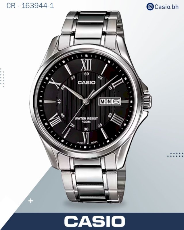 Casio Men's Watch Analog, White Dial Silver Stainless Steel Strap, MTP-1384D-7A2VD