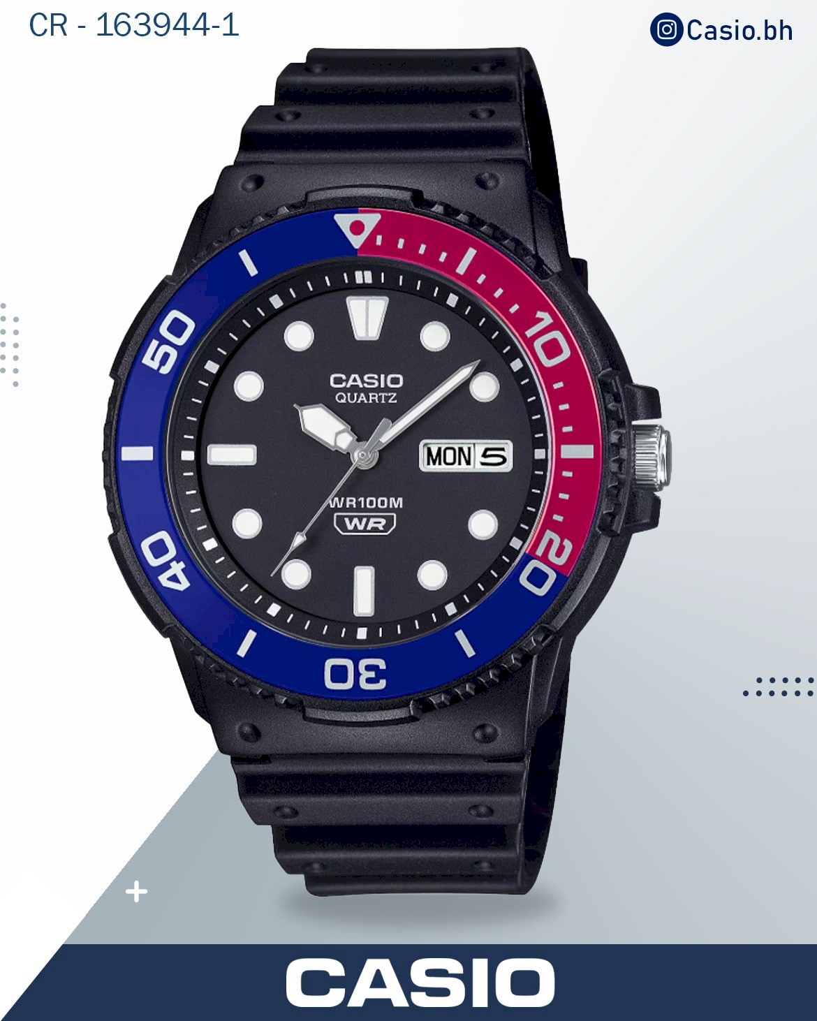 Casio Men's Watch Analog Black Dial with Black Resin Strap, MRW-230H-1E2VDF