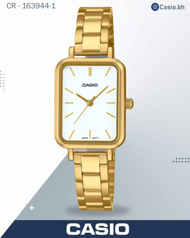 casio Analogue Watch Gold Gold LTP-V009G-7E
