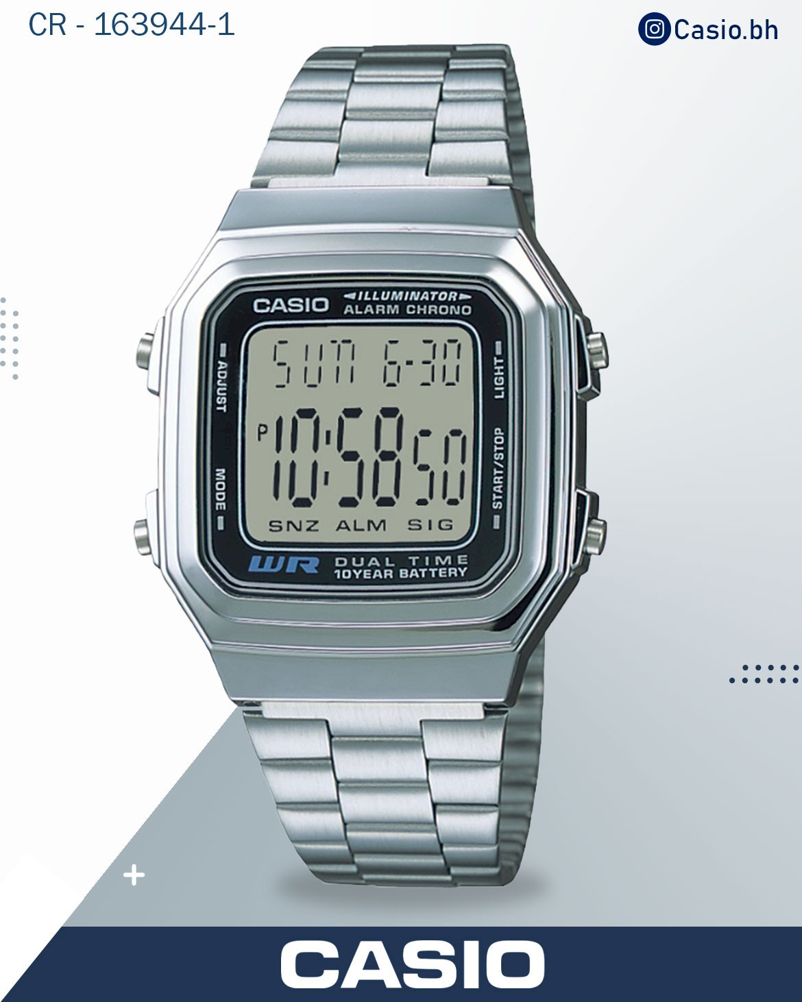 Casio Men's Watch Vintage Collection Digital, Black Dial , A178WA-1ADF