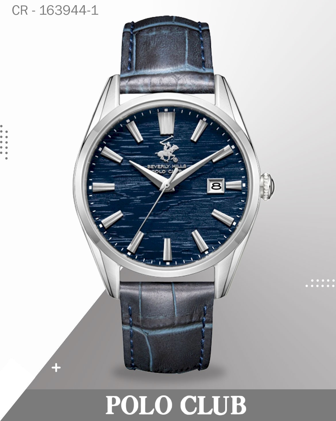 Polo Club Men's Analog Watch, Blue Dial With Blue Leather Strap, BP3811X.399