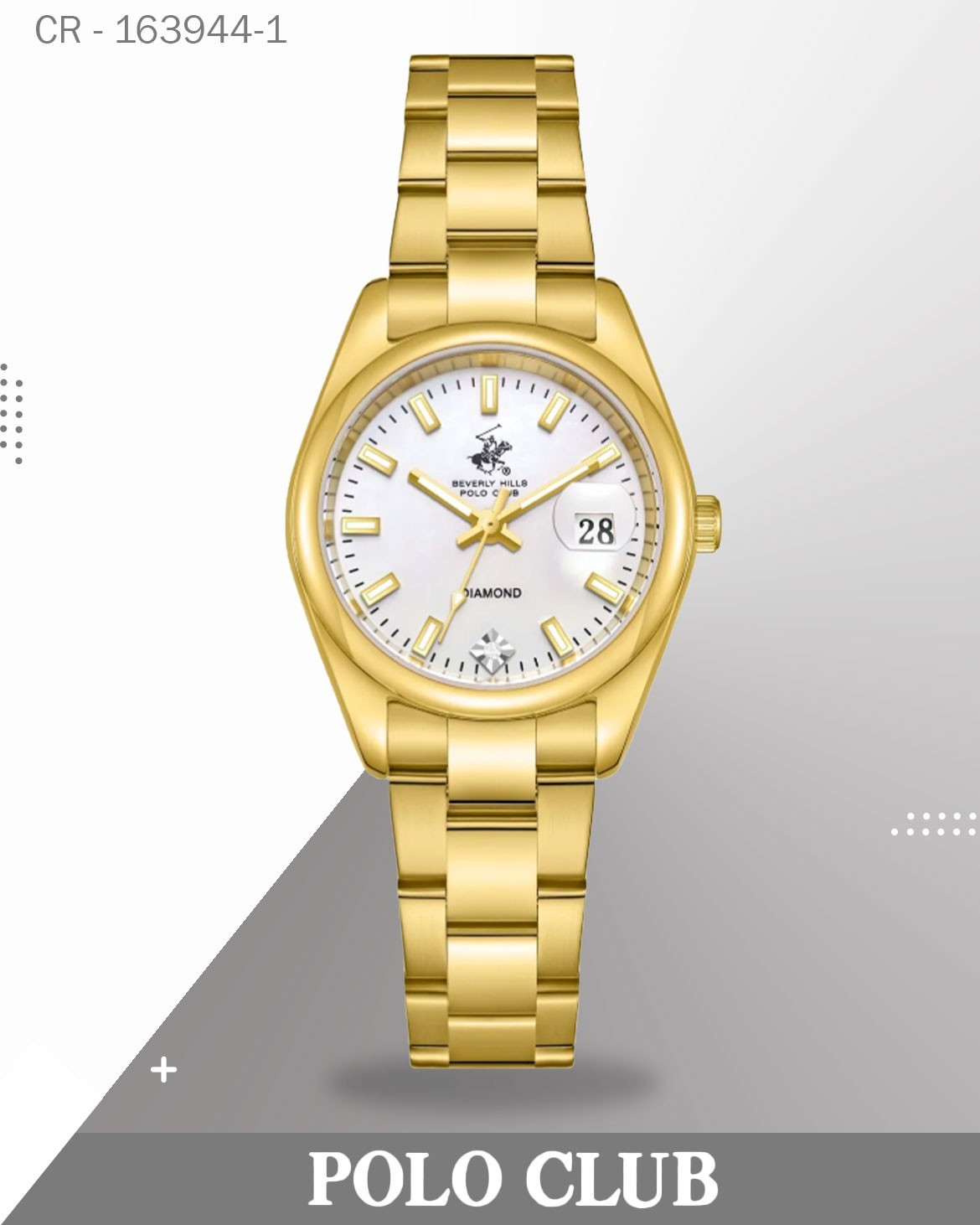 Polo Club Women's Watch Analog White Dial Gold BP3794X.120