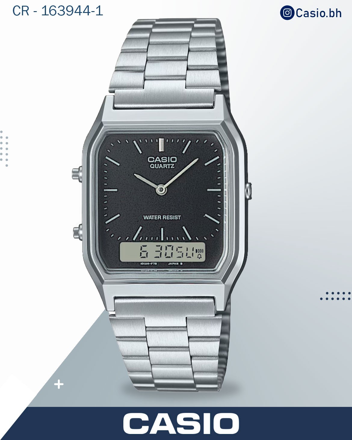 Casio, Men's Watch Vintage Collection Analog-Digital whita Dial  AQ-230A-7AMQYDF