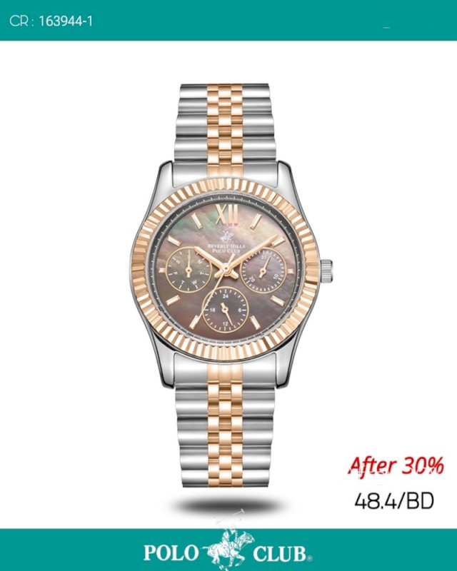 Polo ladies rose gold silver rolex model