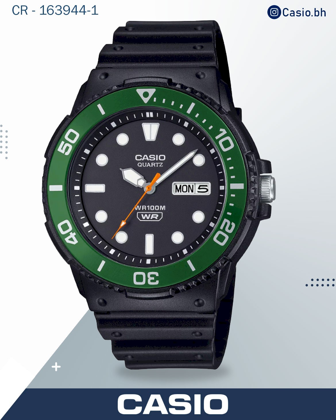 Casio Men's Watch Analog Black Dial with Black Resin Strap, MRW-230H-1E2VDF