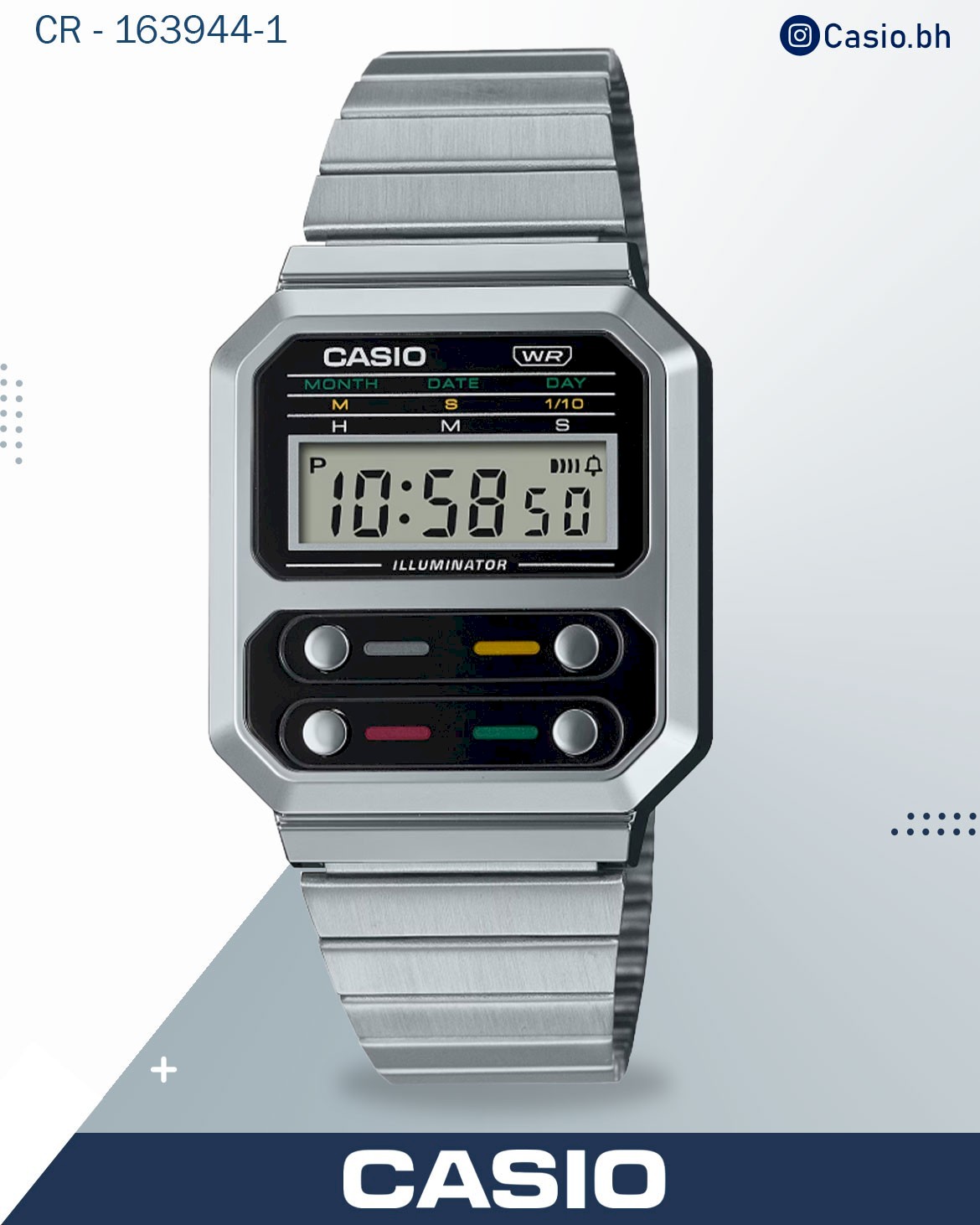 Casio, Men's Watch Vintage Collection Digital Display, Black Dial   A100WE-1ADF