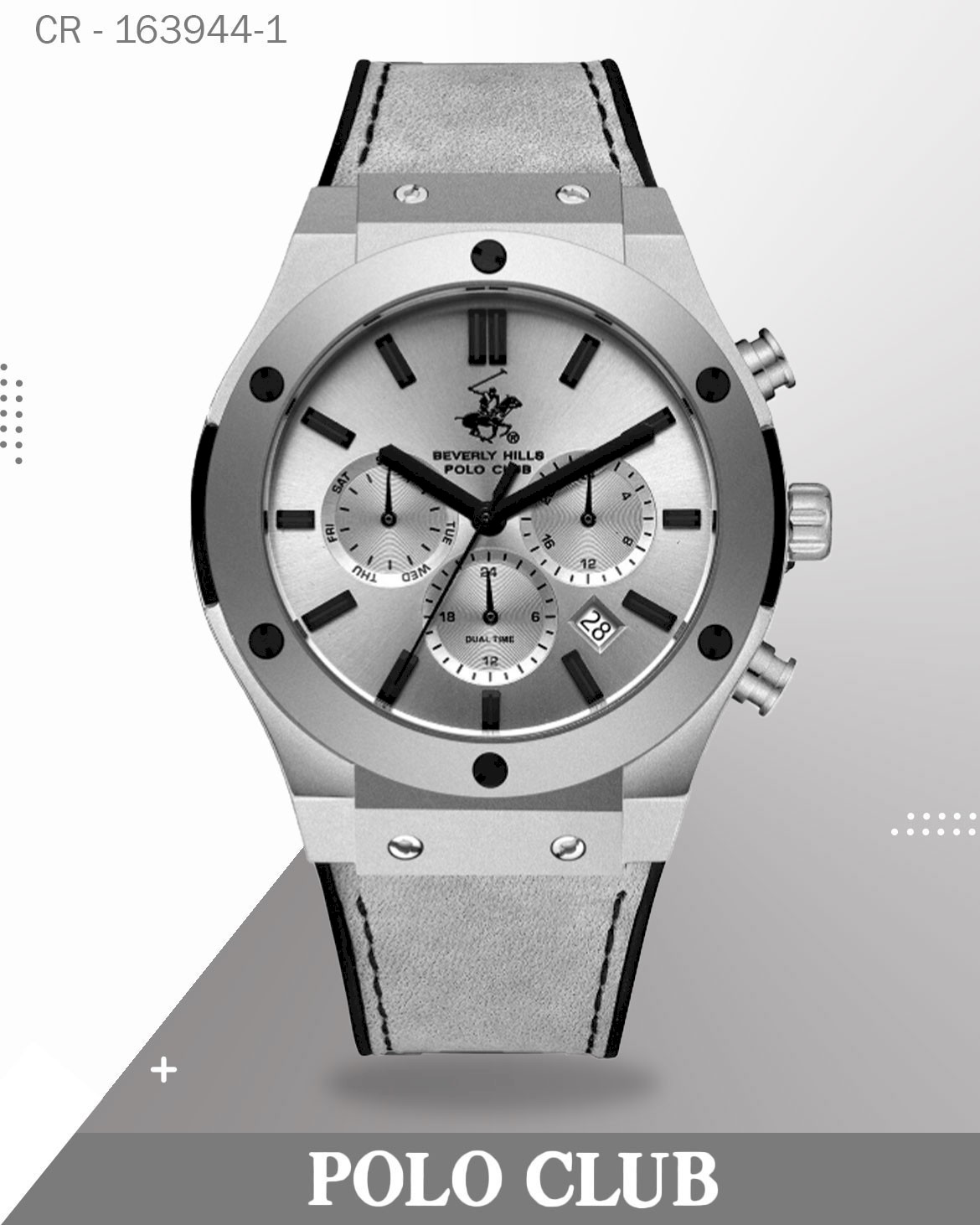 Hills Polo Club Men's Watch Analog with Leather Strap, BP3690X.651