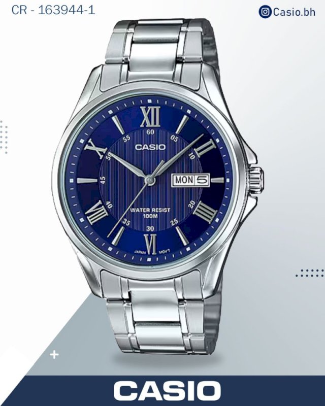 Casio Men's Watch Analog, White Dial Silver Stainless Steel Strap, MTP-1384D-7A2VD