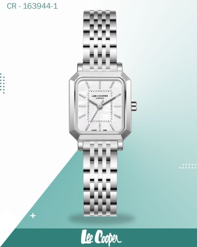 Lee Cooper Women's Analog Watch Mother of Pearl Dial With Silver Metal Band,LC08203.320