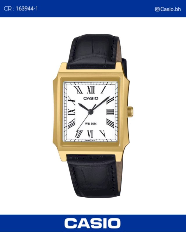Casio leather roman men watch