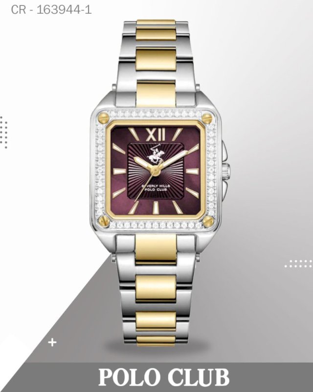 Polo Club Women's Analog Watch, Purple Dial with Two Tone Stainless Steel Band, BP3671C.280