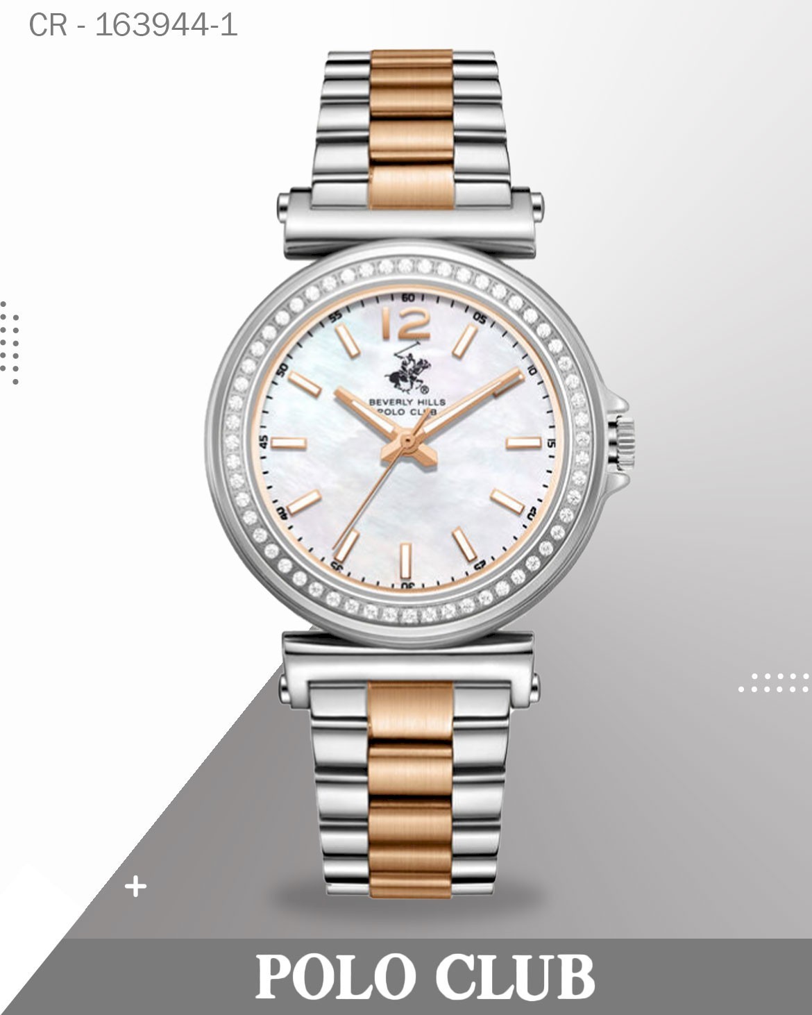 Polo Club Women's Watch Mother of Pearl Dial with Two Tone Stainless Steel Band, BP3882X.520