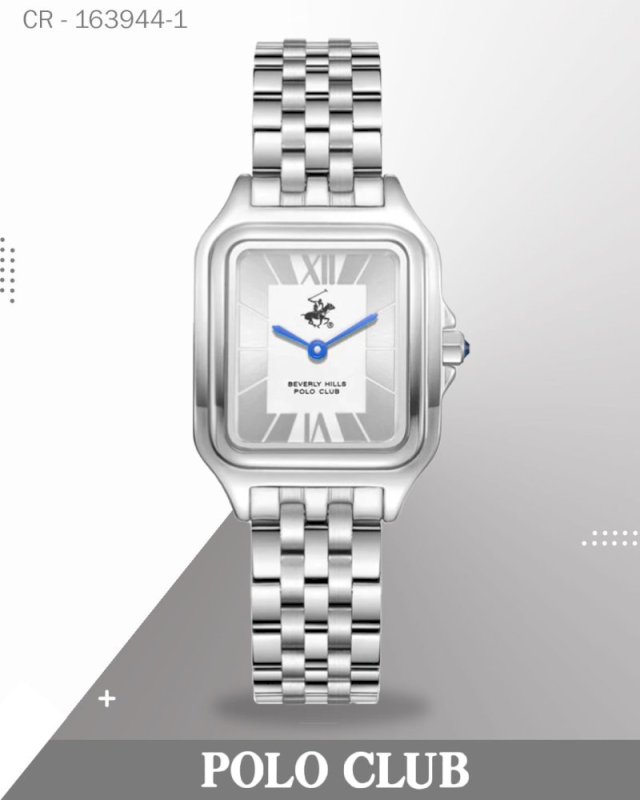 Polo Club Women's Analog Watch, Silver Dial with Stainless Steel Band, BP3850C.330